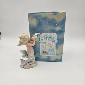 1994 Enesco Heavenly Kingdom Shimmer Stone Angel with Trumpet